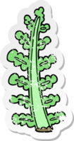 distressed sticker of a cartoon plant png