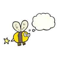 mano disegnato pensato bolla cartone animato arrabbiato ape png