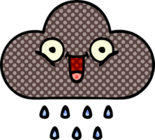 cómic libro estilo dibujos animados de un tormenta lluvia nube png