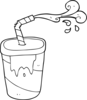 hand drawn black and white cartoon soda png