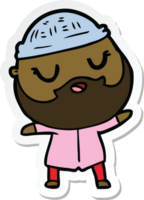 sticker of a cartoon man with beard png