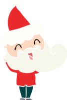 happy bearded man wearing santa hat png