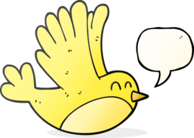 hand drawn speech bubble cartoon bird png