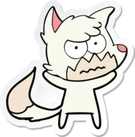 sticker of a cartoon annoyed fox png