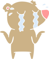 flat color style cartoon crying bear png