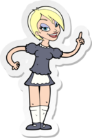 sticker of a cartoon waitress taking order png