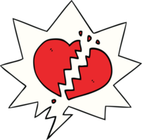 tecknad serie bruten hjärta med Tal bubbla png