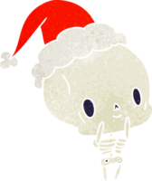 hand- getrokken Kerstmis retro tekenfilm van kawaii skelet png