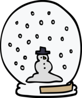 Cartoon-Doodle-Schneekugel png