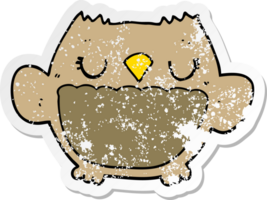 distressed sticker of a cartoon owl png