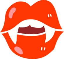 bouche de vampire dessin animé illustration couleur plate png