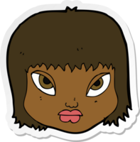 sticker of a cartoon annoyed face png