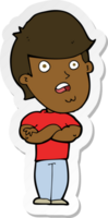sticker of a cartoon dissapointed man png