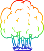 rainbow gradient line drawing of a Cartoon tree png