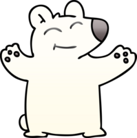 gradient shaded quirky cartoon polar bear png