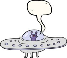 hand drawn speech bubble cartoon flying saucer png