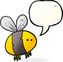 mano dibujado habla burbuja dibujos animados abeja png