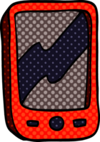 cartoon doodle of a red mobile phone png