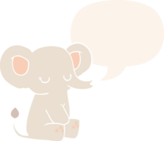 dibujos animados elefante con habla burbuja en retro estilo png