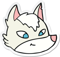 pegatina de una cara de lobo de dibujos animados png