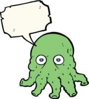 cartoon alien squid face with speech bubble png