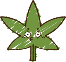 dibujo de tiza de hoja de marihuana png