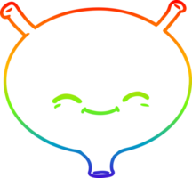 rainbow gradient line drawing of a cartoon bladder png