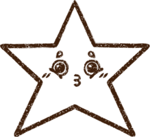 dibujo estrella al carboncillo png