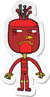 sticker of a funny cartoon robot png