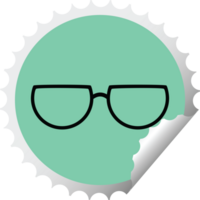 spectacles graphic   illustration round sticker stamp png