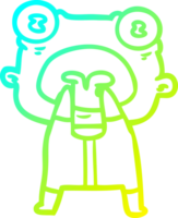 cold gradient line drawing of a cartoon weird alien communicating png