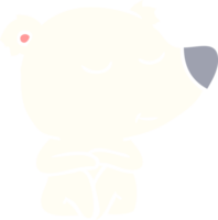 happy flat color style cartoon polar bear png