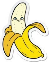 adesivo de uma banana feliz louca de desenho animado png