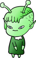 fille extraterrestre de dessin animé mignon png