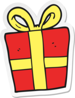 autocollant d'un cadeau de noël de dessin animé png