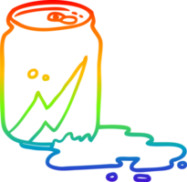 rainbow gradient line drawing of a can of soda png