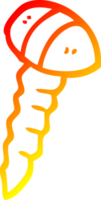 warm gradient line drawing of a cartoon screw png