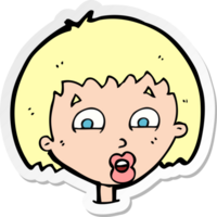sticker of a cartoon shocked expression png