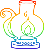 rainbow gradient line drawing of a cartoon lantern png