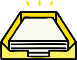 cute cartoon of a paper stack in tray png