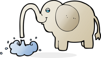 cartoon elephant squirting water png