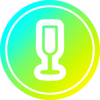 champagne flute circular icon with cool gradient finish png