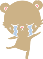 crying flat color style cartoon bear balancing png