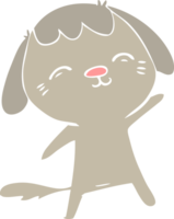 happy flat color style cartoon dog png