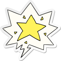 cartoon star with speech bubble sticker png