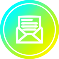 enveloppe lettre circulaire icône avec cool pente terminer png