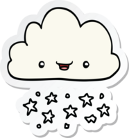 sticker of a cartoon storm cloud png