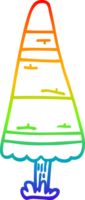 rainbow gradient line drawing of a cartoon christmas tree png