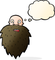 cartoon bearded man with thought bubble png