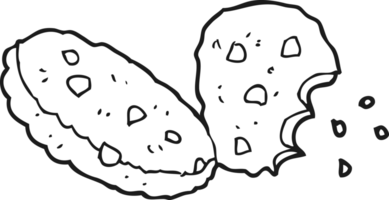 hand drawn black and white cartoon cookies png